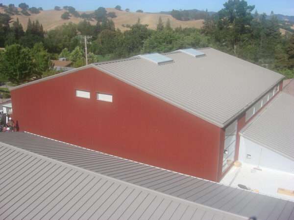 new school building with skylights